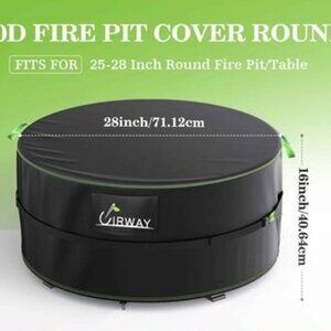 Fire Pit Cover 28 Inch Round Black